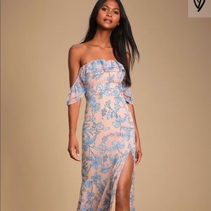 Adelaide Brush Floral Off the Shoulder Maxi Dress